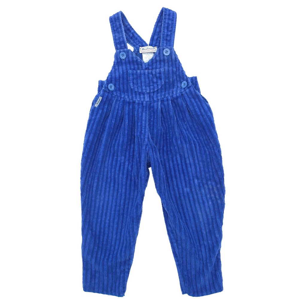 Vintage 90s Berlingot France Blue Corduroy Overalls 18M Toddler French Kidswear